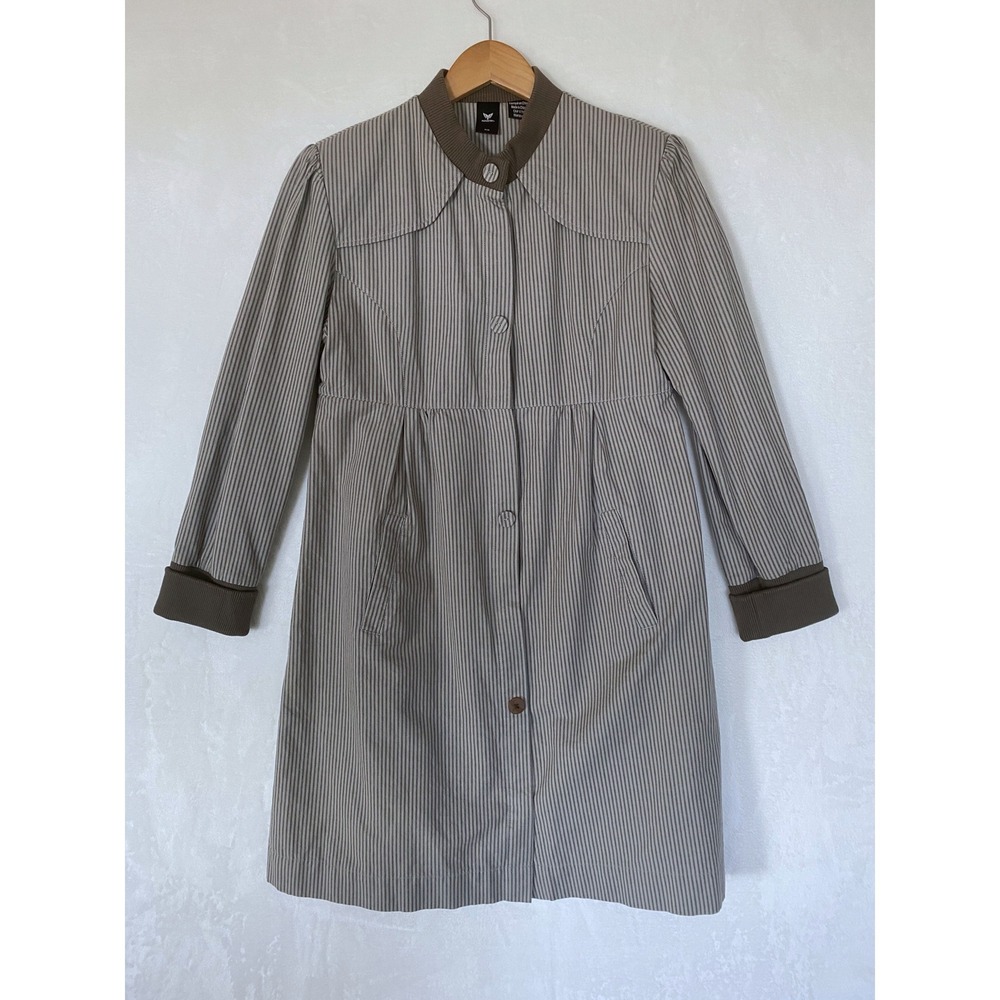 Vintage INDUSTRY Striped Button Up Collar Peter Pan Style Retro A-Line Academic